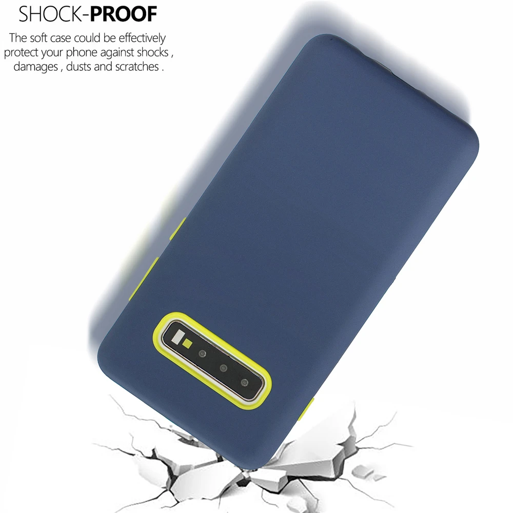 For Samsung Galaxy S10 Case Silicone + PC Slim Fit Dual Layer Phone Back 3 in 1 Anti-Scratch Shockproof Protective Shell |