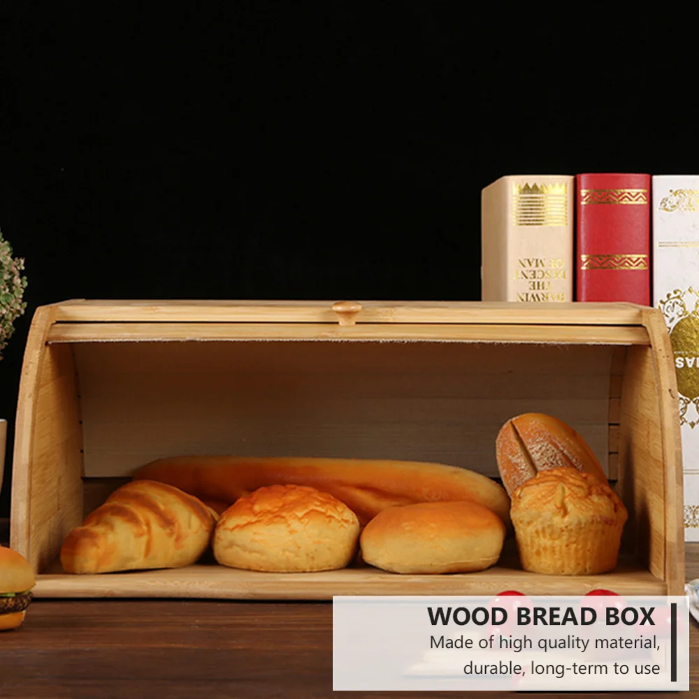 

1pc Wooden Storage Boxes Kitchen Organizer Box Bread Basket Bread Box