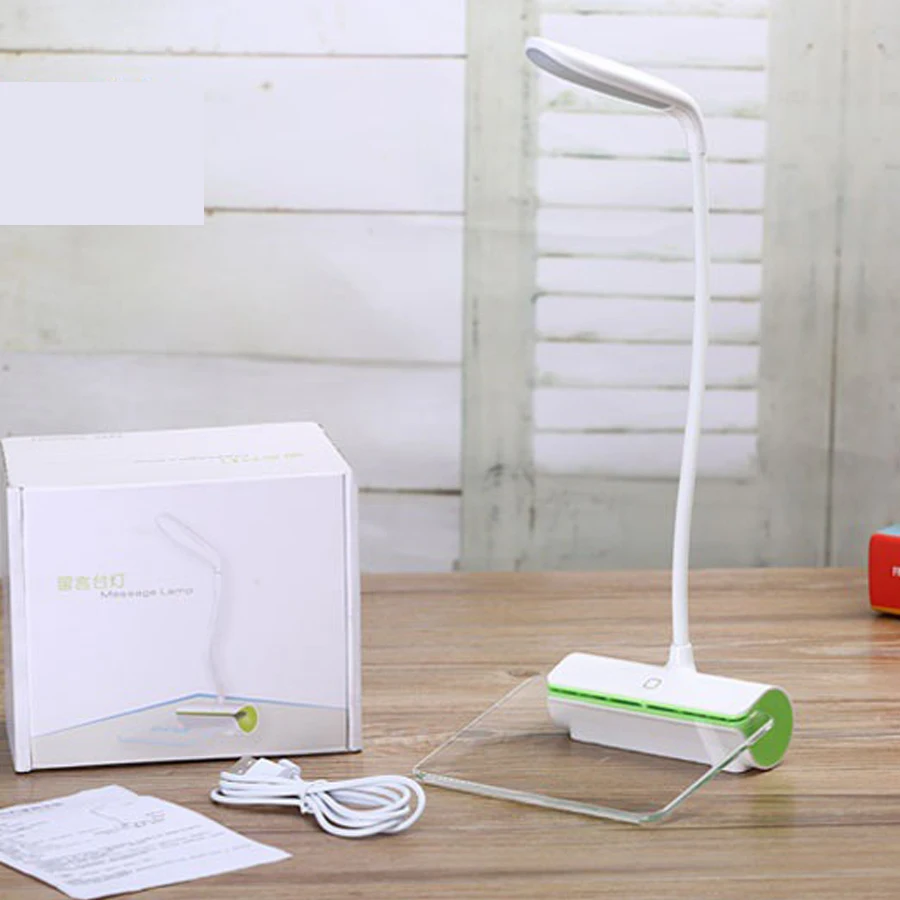 

Creative fluorescent lovers message board LED desk lamp reading USB eye protection bending folding touch night lightA567