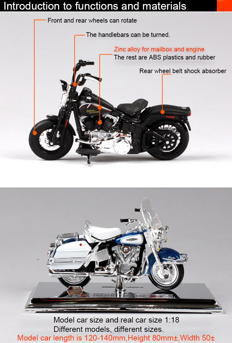 Maisto 1:18 Harley Davidson 1997 FLSTS Heritage Springer мотоциклетные металлические модельные игрушки для детей подарок на день рождения Коллекция игрушек
