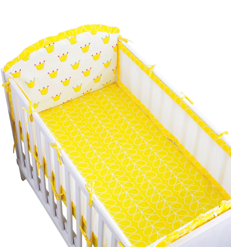 6 шт./партия желтого цвета с вышивкой в виде короны Детские Постельное белье