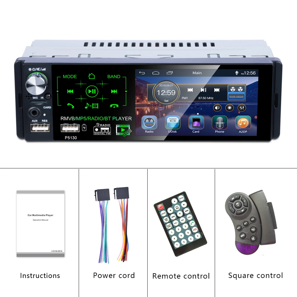 Автомагнитола Podofo стерео система 1 din с поддержкой Bluetooth сенсорным экраном HD 4 &quot FM