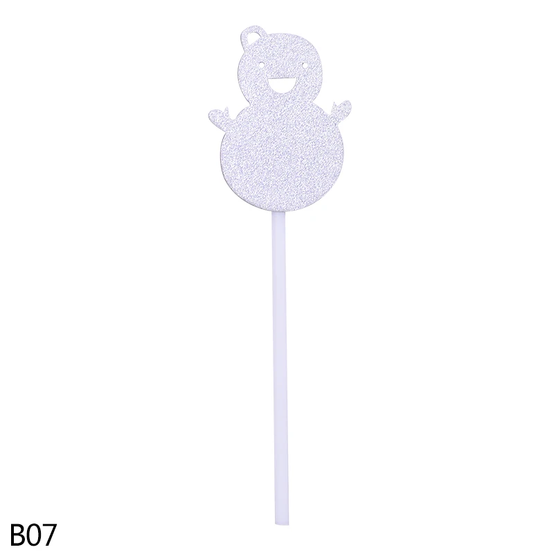 b07 silver snowflake 10 шт, рождественские мини елки торт фигурки жениха и невесты; для детей, Рождественская детская одежда, вечерние поставки подарки год вечерние украшения торта - Цвет: b07 silver snowflake