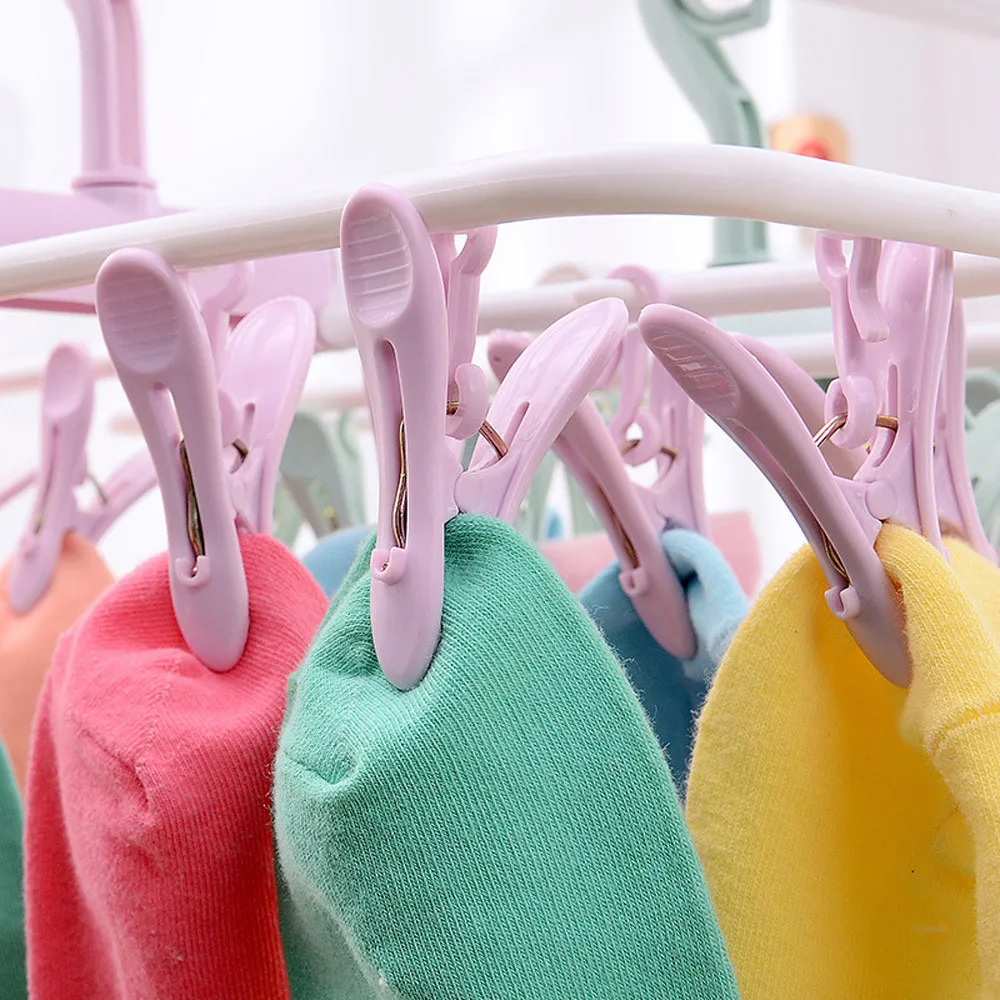 12 клип мульти-зажим Складная сушилка для одежды нижнее бельё девочек носки