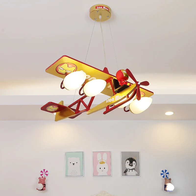 

Wooden Airplane Girls Kids Chandelier Kids Lamp For Bedroom Baby Room Decoration Children Bedroom Lighting Boy Bedroom Light