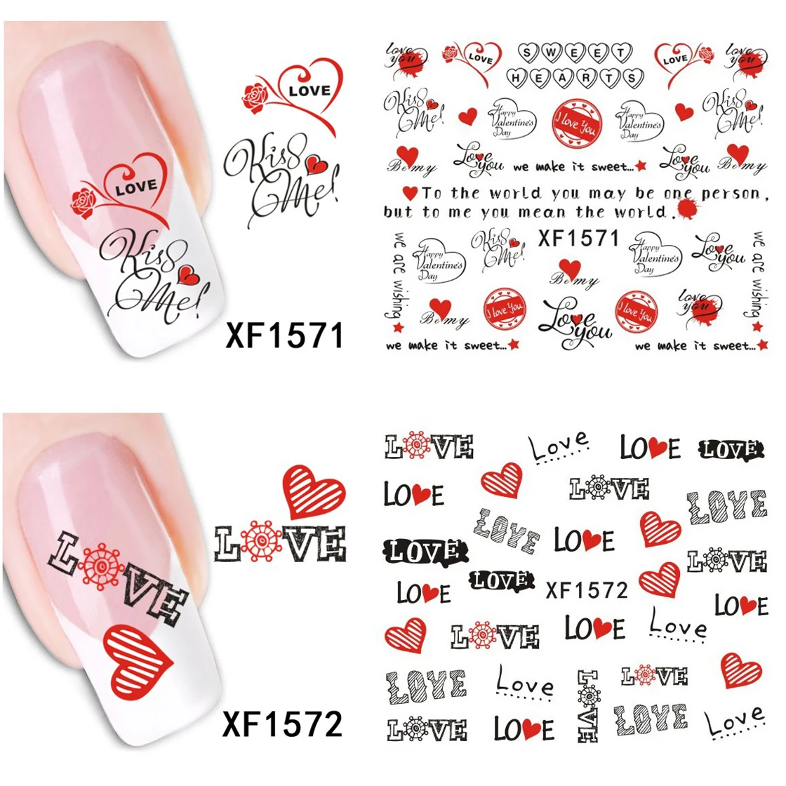 5 шт/Лот &quotсделай сам&quot поцелуй для ногтей воды Стикеры черный маникюр дизайн