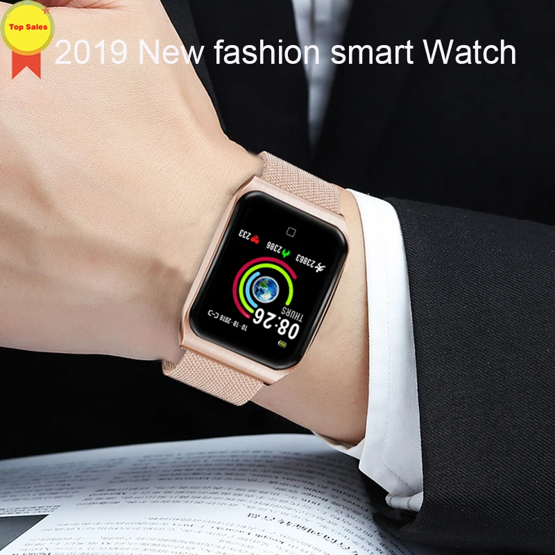 

new Smart Watch Heart Rate Blood Pressure Monitor metal Magnetic Strap waterproof sport 30days Standby Women Men bracelet pk AF6