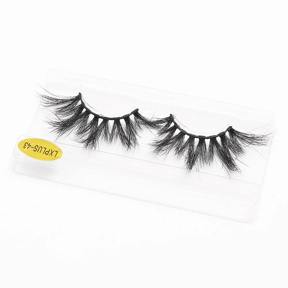 

False Eyelashes 25mm Lashes Cruelty Free 5D Mink Lashes Handmade Crisscross Dramatic Eyelashes With Tray Makeup Eyelash