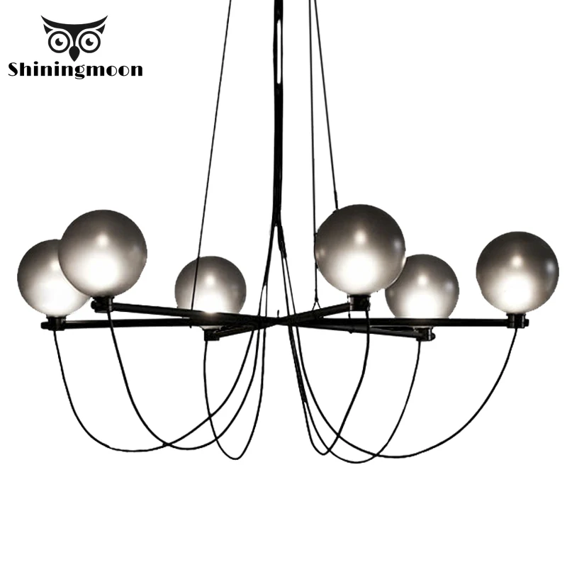 Современная стеклянная сферическая люстра роскошного дизайна в скандинавском