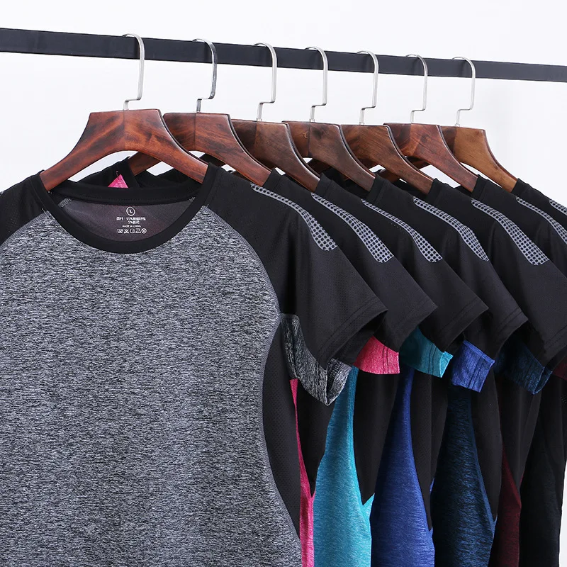 

2021 outdoor quick drying t-shirt men's short sleeve large sports fitness clothes T-shirt women