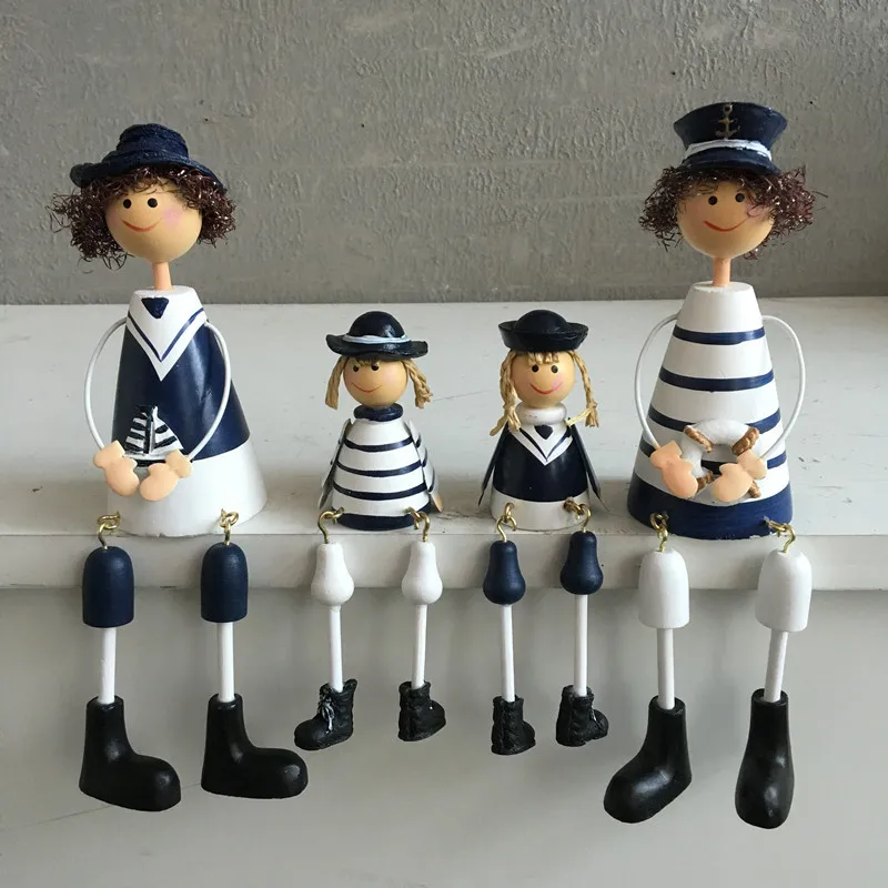 

European style Navy style Hanging feet doll Figurines Gift home desktop decor decoration ornaments(A662)