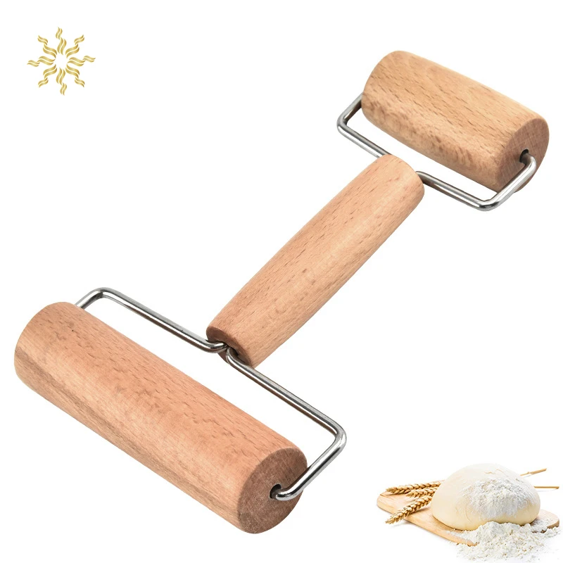 

1PC Non Stick Easy To Handle Wood Pastry Pizza Roller Pastry Pizza Roller Rolling Pin Dough Roller For Baking Cooking Tool 2021