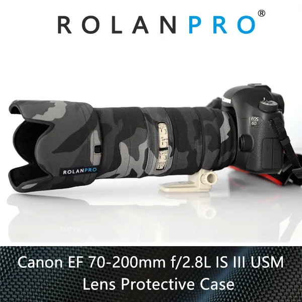 Защитный чехол ROLANPRO для объектива зеркальной камеры камуфляжный Canon EF 70 200 мм F2.8 L