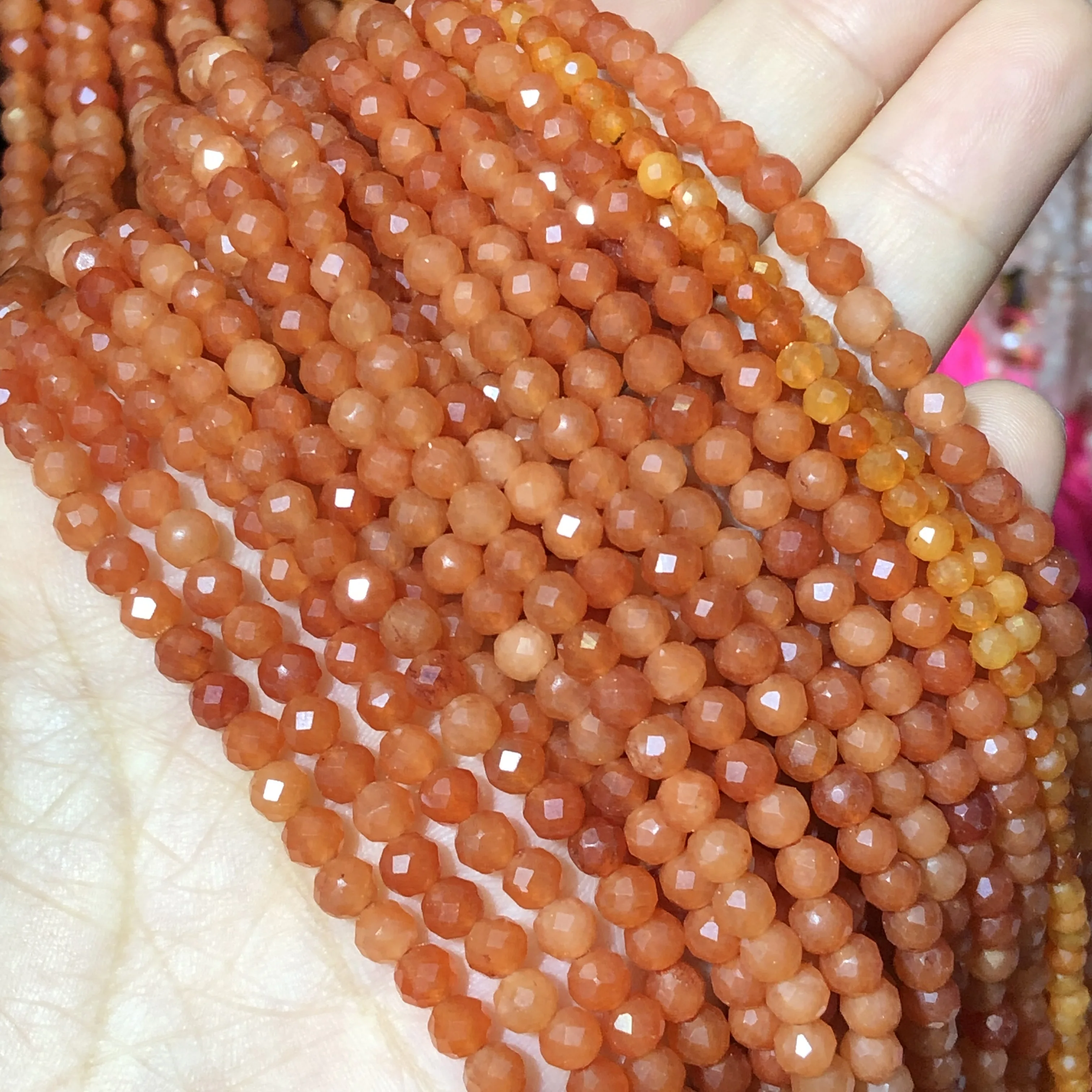 

Маленькие круглые бусины из натурального камня, 2/3/4 мм