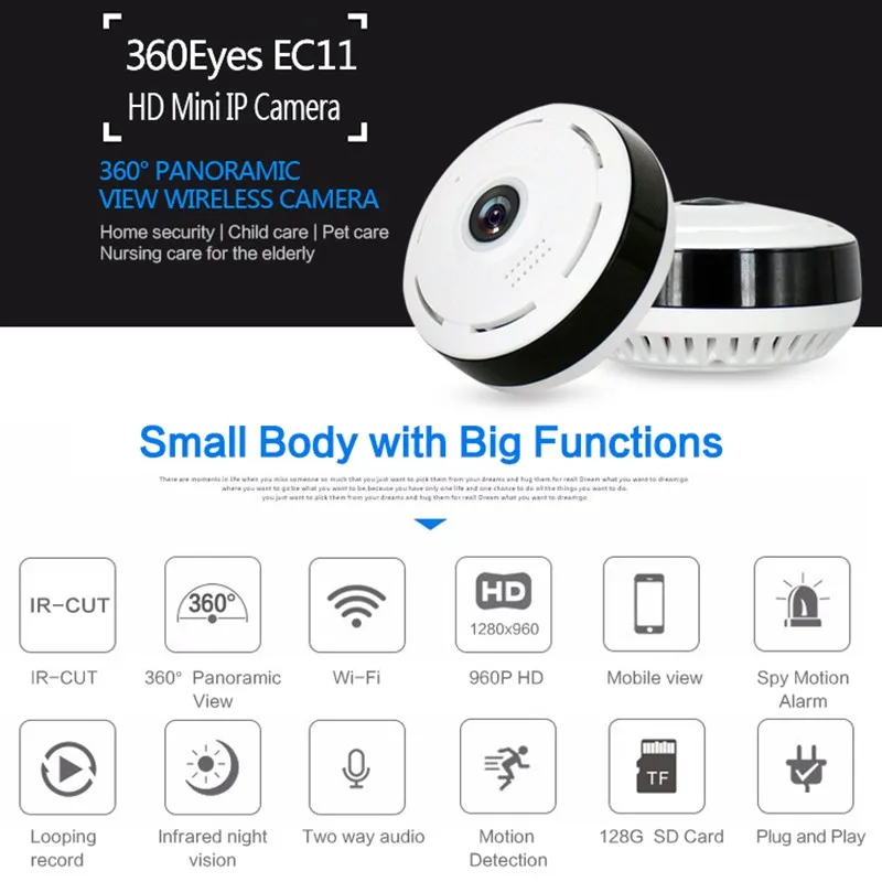 

EC11 HD IP Camera Home Surveillance Motion Detection Camera Outdoor Waterproof Wireless Security Dual light Source Cam