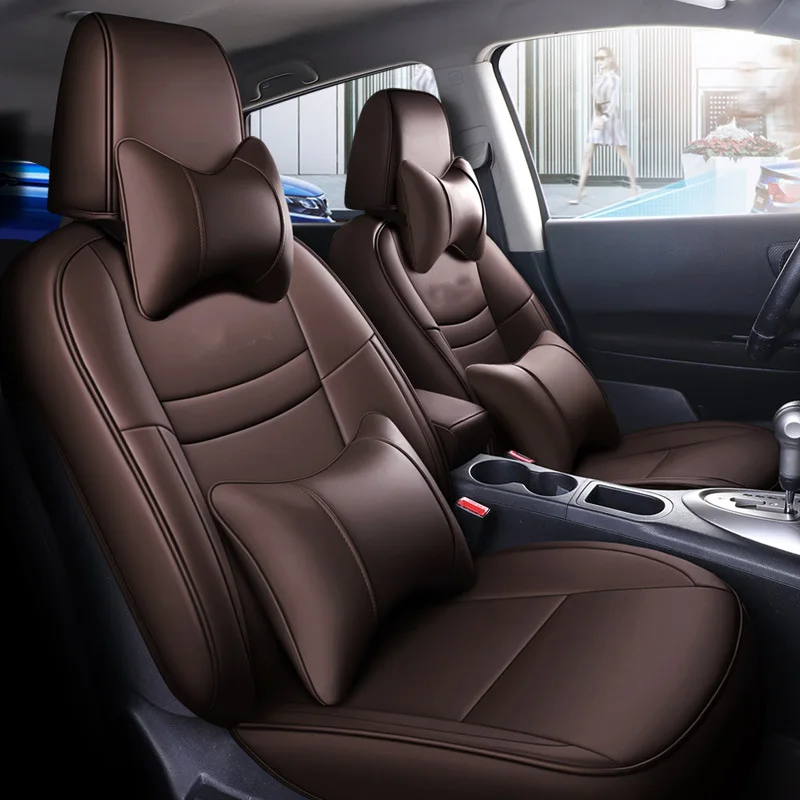 Оригинальные автомобильные чехлы для сидений для Nissan Qashqai 2008-2015 годов. Передние/задние сиденья. 5 цветов кожаных защитных подушек.