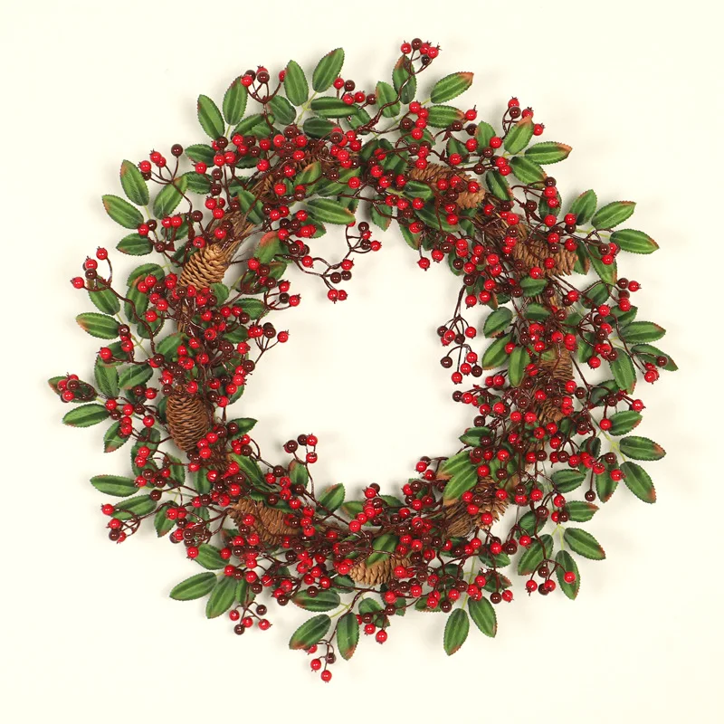 Большой венок из сосновых конусов Рождественский двери и окна Рождественское