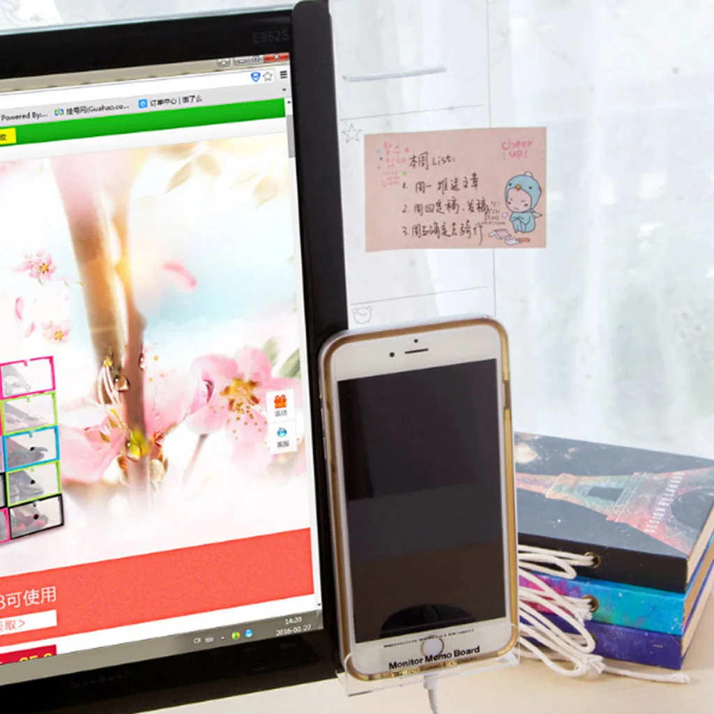 2 шт. органайзер компьютерный монитор экран доска для заметок колодки боковая