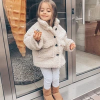 2021 christmas baby lamb wool coat for girl casual solid long sleeve jacket winter new thicken warm kids clothes boys 1 7y