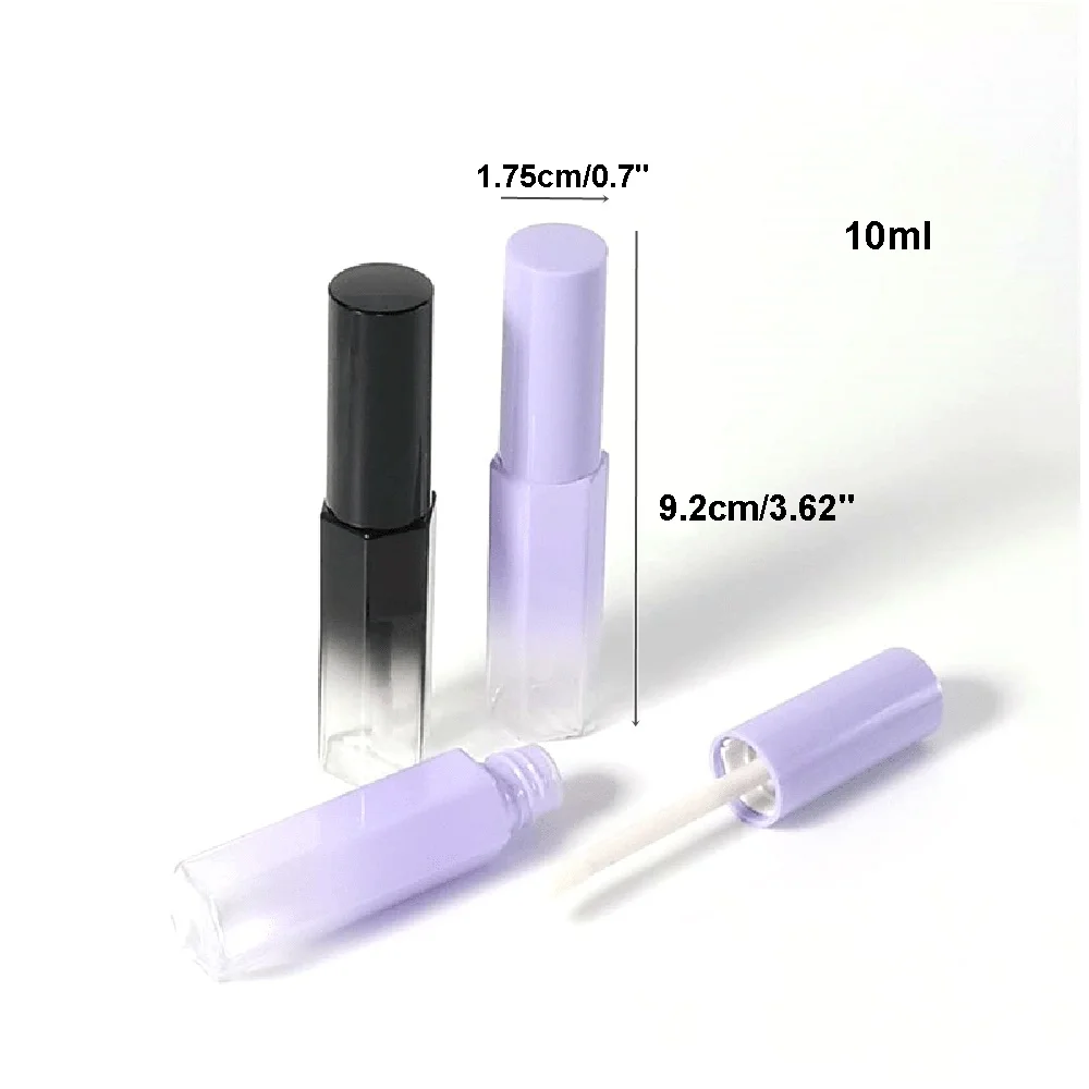 

5 Pieces Gradient Color Empty Lip Gloss Tube Lip Glaze Containers Plastic Refillable Bottle Container With Brush Wand