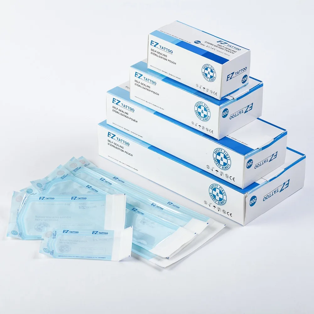 

EZ Self-sealing Sterilization Pouches Bags 5 Sizes Medical-grade Bag Disposable 200pcs/box Tattoo Accessories Supplies