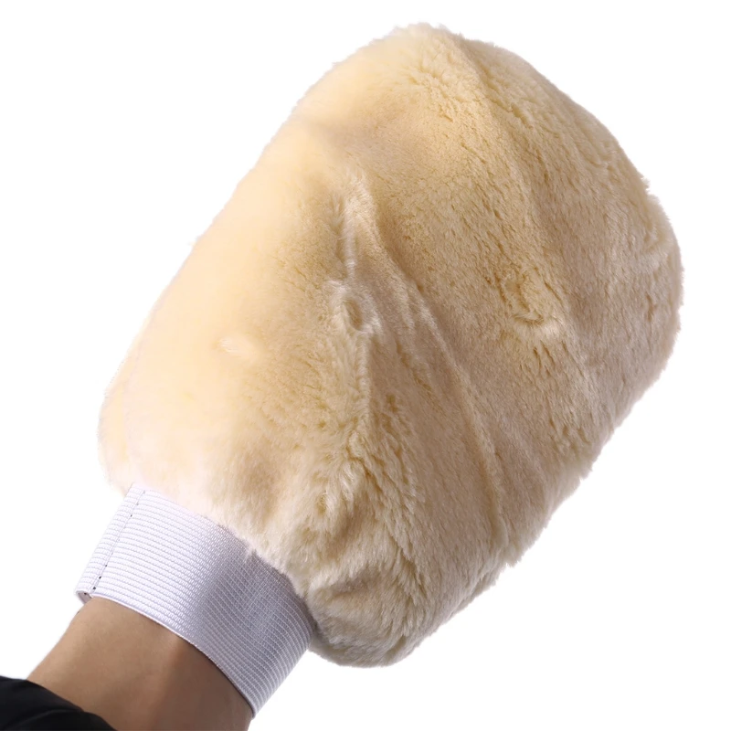 

High Quality Synthetic Lambswool Polish Wash Mitt Soft Sheepskin Car Clean Glove