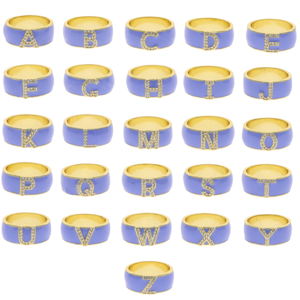 Индивидуальный Inital 26 алфавит DIY письмо A-Z Мода Обручальное кольцо для женщин