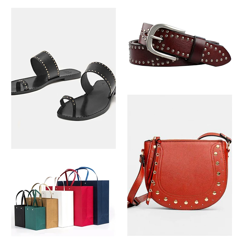 100 шт. железные двусторонние заклепки черный ремешок для рисования Фотосумка