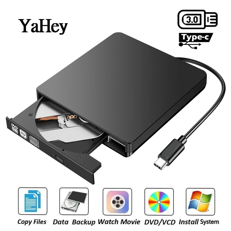 Внешний USB 3 0 Тип C DVD привод RW RAM горелка Писатель CD rom плеер оптический для hp
