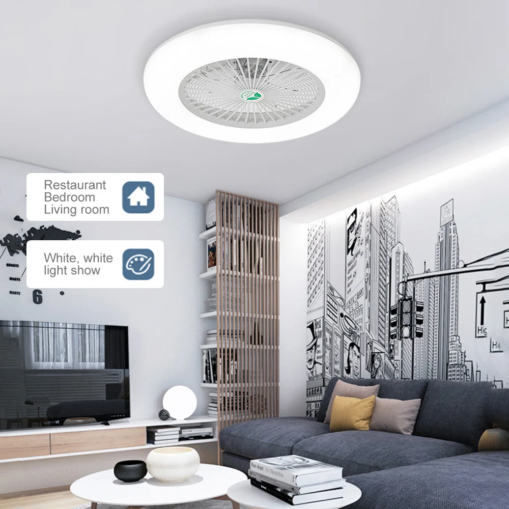 Control remoto ventilador de techo LED de luz ajustable velocidad del viento regulable 36W LED moderno Luz de techo para sala de estar dormitorio