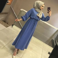 arab ramadan high waist button cardigan thin dress fashion muslim ladies long dress abaya islamic noble casual large size dress