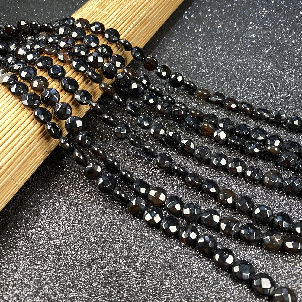 

25 Pcs/strand Natural Stone Bead Round Shape Tiger Eye Faceted Hole Beads For Women Jewelry Making DIY Necklace Bracelet 8x8mm