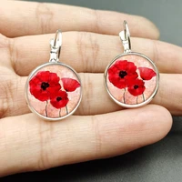 red rose alloy earrings gift for lovers