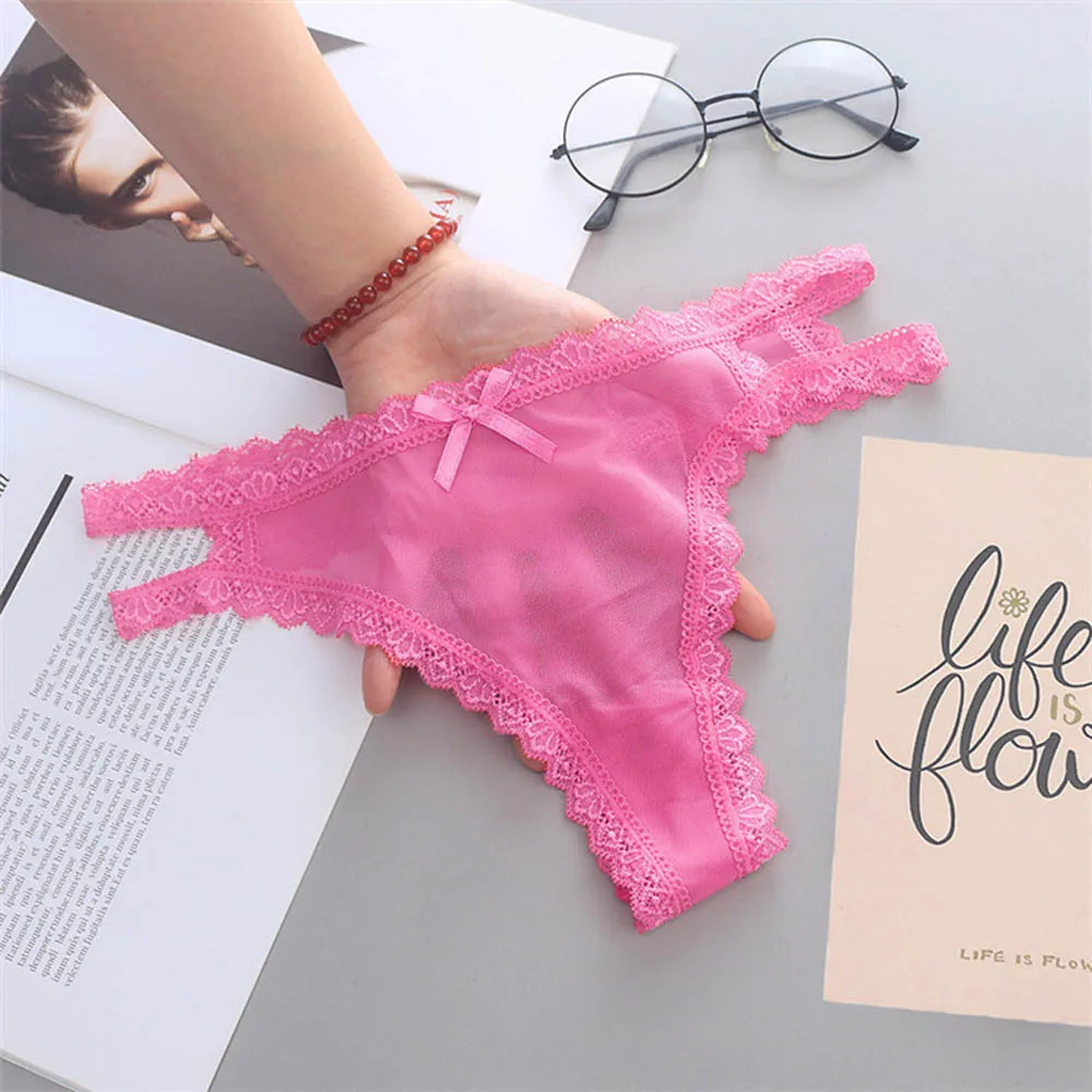 Трусы-стринги женские кружевные бесшовные тонкие с низкой талией - купить по