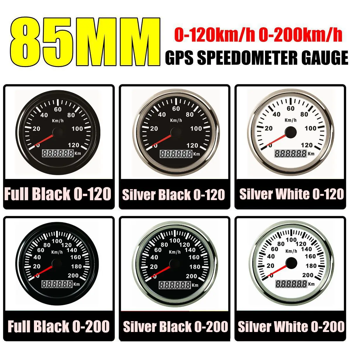 

Лодочный мотор авто GPS спидометра 85 мм с GPS антенна 120/200 км/ч для Водонепроницаемый автомобиль грузовик с красным Подсветка 9-32 в пост