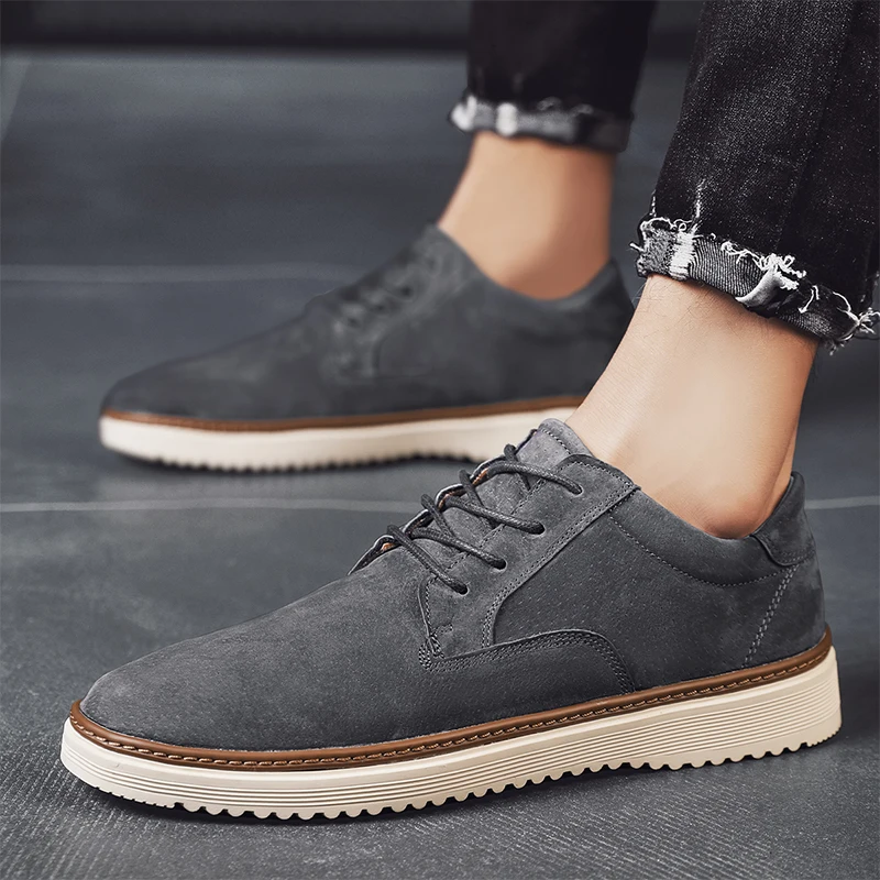 

2021New Men's Classic Dress Shoes Men Cow Suede Leather Wedding Oxford Formal Lace Up Flats Oxfords Comfortable Elegant Footwear