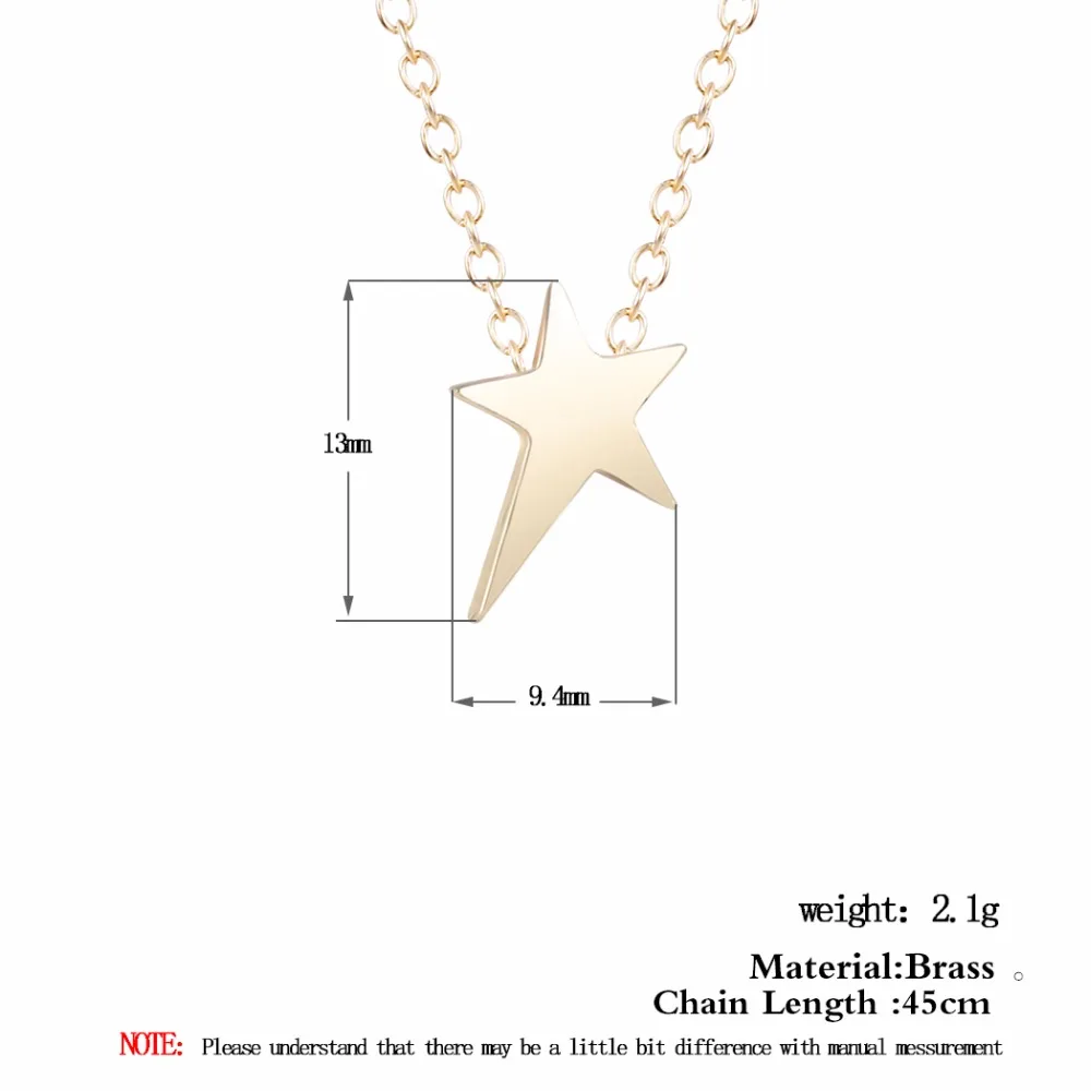 

Chandler Metal Plating Pentagram Star NecklaceS & Pendant For Women Star Link Chain Tiny Collares Mujer Gift 10pcs