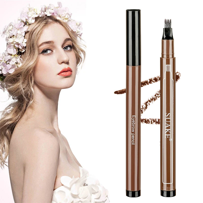 1 Pcs Microblading Eyebrow Pen 4 Fork Waterproof Tattoo Pencil Long Lasting Wild Brow Dye Tint Makeup Cosmetic TSLM2 | Красота и