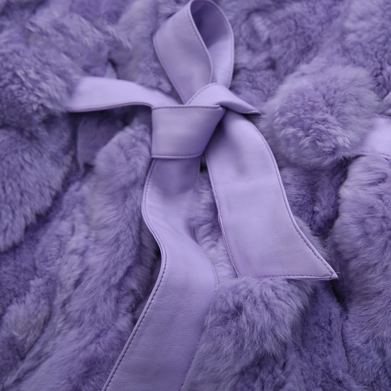 Новинка 2020 осенне-зимнее пальто из натурального меха кролика Рекс женское