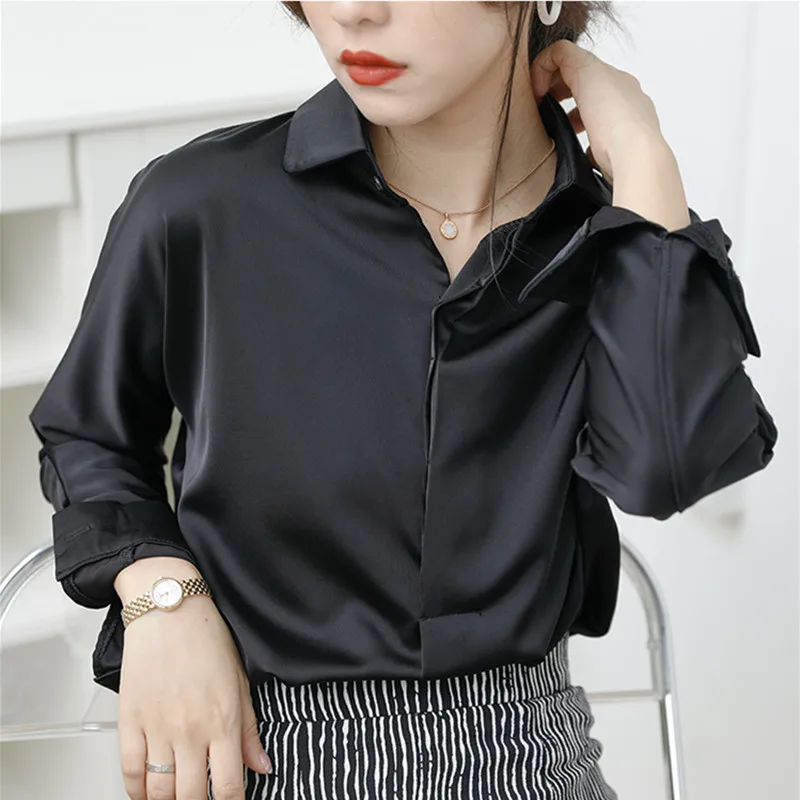 Изящная Обувь из органической кожи Атласная белая рубашка 2021 новые осенние