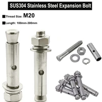 1pc m20 sus304 wedge anchor expansion bolt built in expansion screw passivation finished length 100mm 300mm
