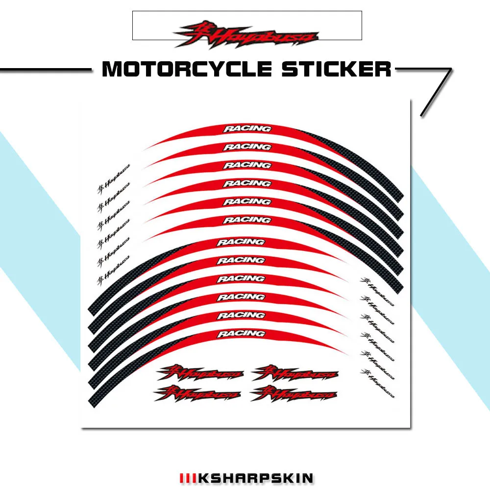 Waterproof and reflective stickers for motorcycle wheels are on sale for Suzuki Hayabusa