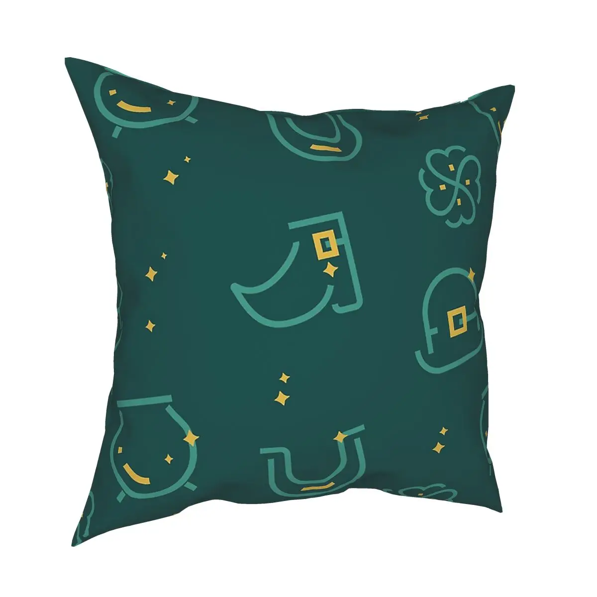 

St Patricks Day Pattern Feast Decoration Square Pillow Case Irish Saint Paddys Shamrock Leprechaun Pillowcover Home Decor Pillow