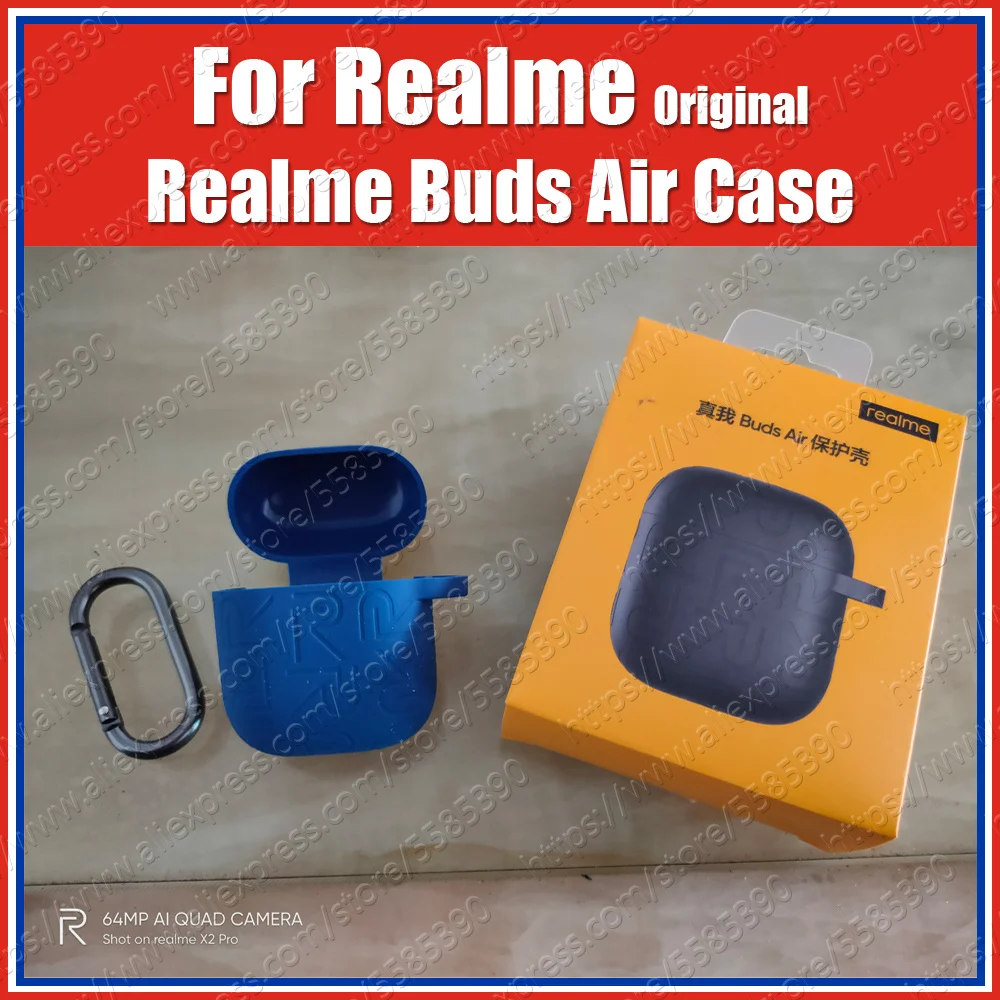 Оригинальный силиконовый чехол Realme Buds Air Neo с крючком Официальный Дизайн |