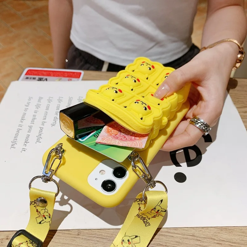 

Модный 3D чехол с милыми животными для Iphone 12 mini 11 Pro 7 8 Plus, мультяшный Карманный чехол с держателем для карт для Apple XS XR X Max SE2020