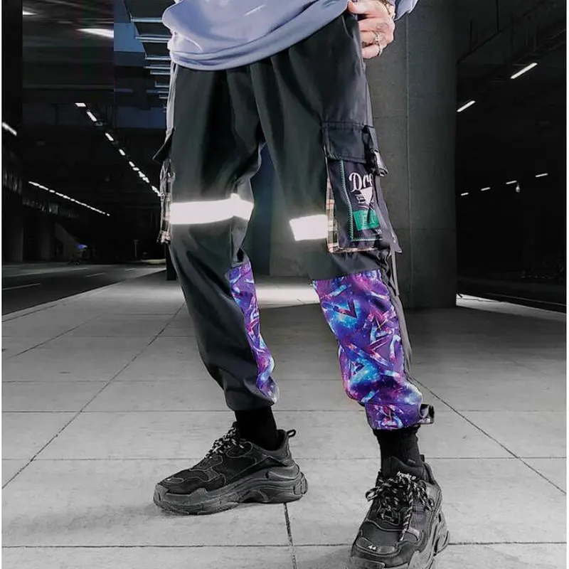 

Multi Pockets Cargo Harem Jogger Pants Men Hip Hop Fashion Casual Track Trousers Streetwear Harajuku 2021 New Sweatpants