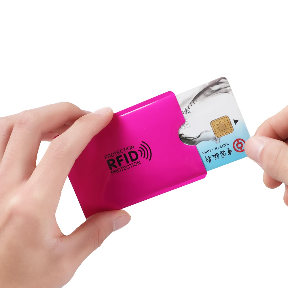 10 шт. Анти Rfid блокирующий считыватель замок держатель карты ID Чехол для банковских карт Защита Алюминиевый металлический Смарт-Противоугонная Кредитная карта Holde
