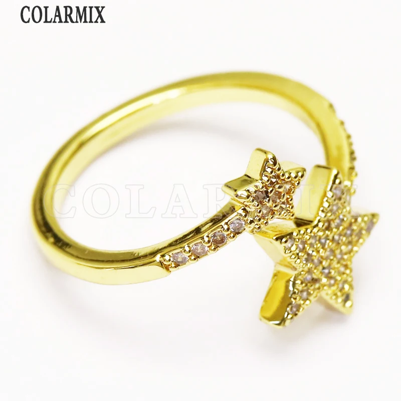 

8 шт. звезд Регулируемые кольца для женские украшения из циркона звезда кольца для женщин ювелирные изделия аксессуары 8185