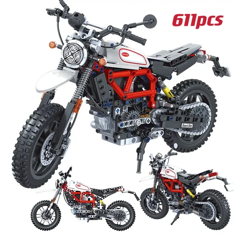611 шт. город механические горный велосипед мотоцикл строительные блоки создатель