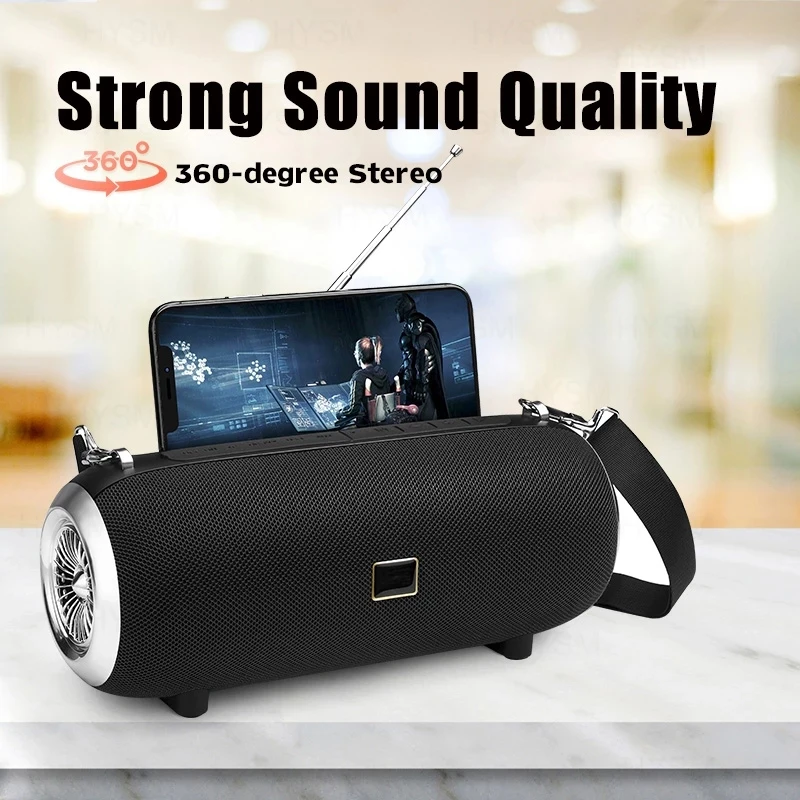 High Power Speaker Wireless Bluetooth Column Powerful Outdoor Portable caixa de som Waterproof Soundbar Boom Box Phone Holder |